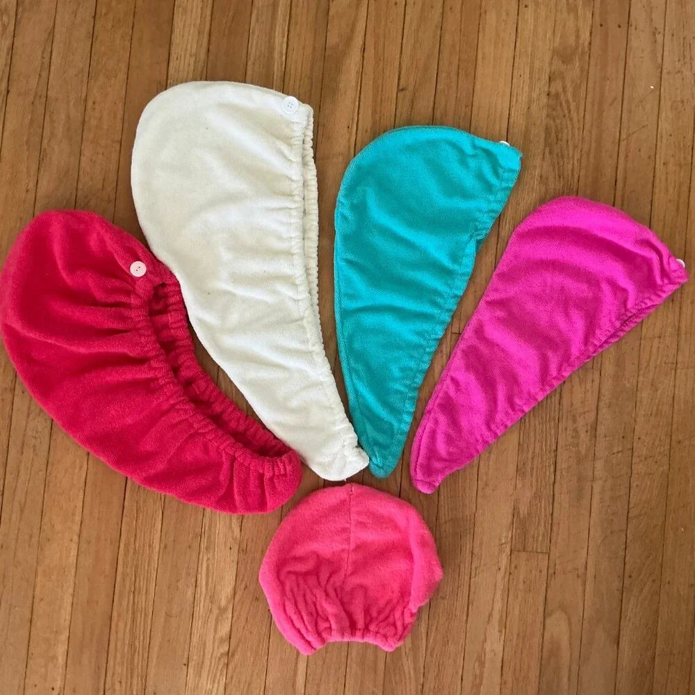 VGUC Lot of 5 Colorful Terry Hair Towels